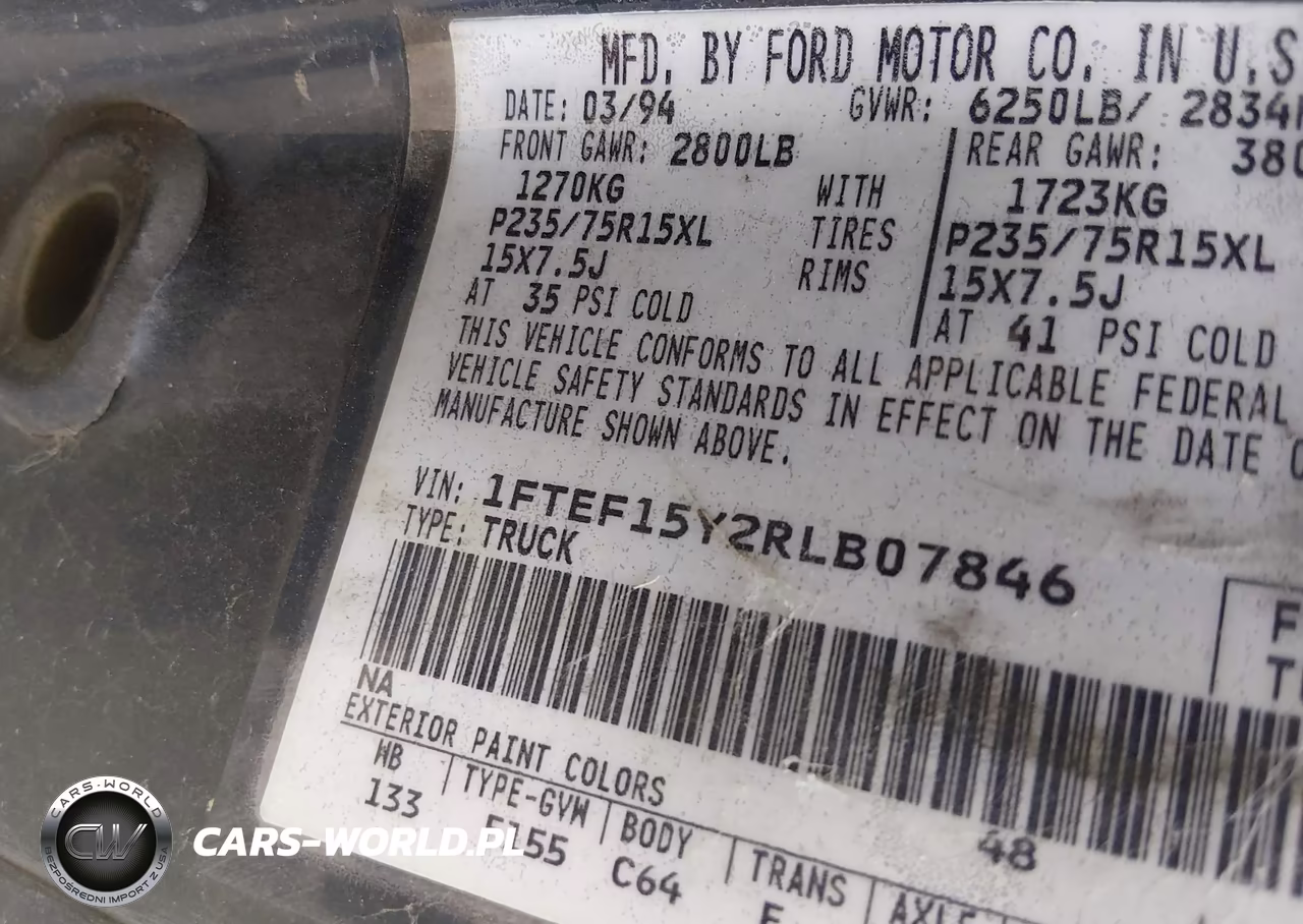 1994 Ford F150 VIN:1FTEF15Y2RLB07846 - 9