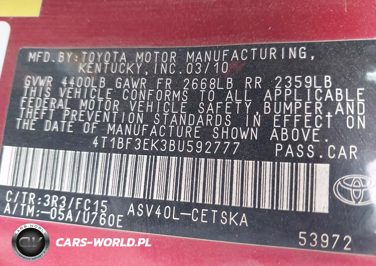2011 Toyota Camry Se VIN:4T1BF3EK3BU592777 - 9