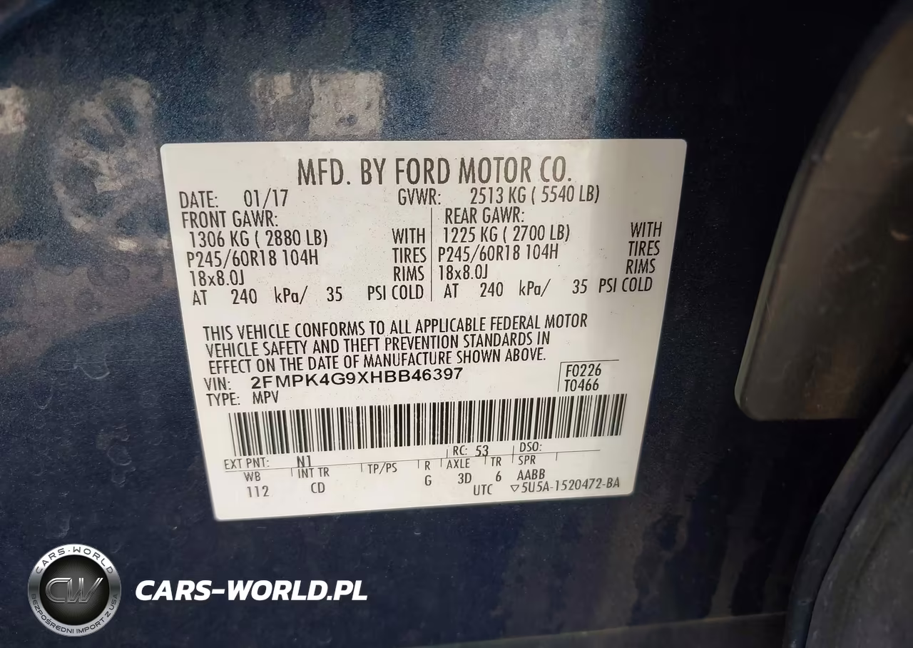 2017 Ford Edge Se VIN:2FMPK4G9XHBB46397 - 9
