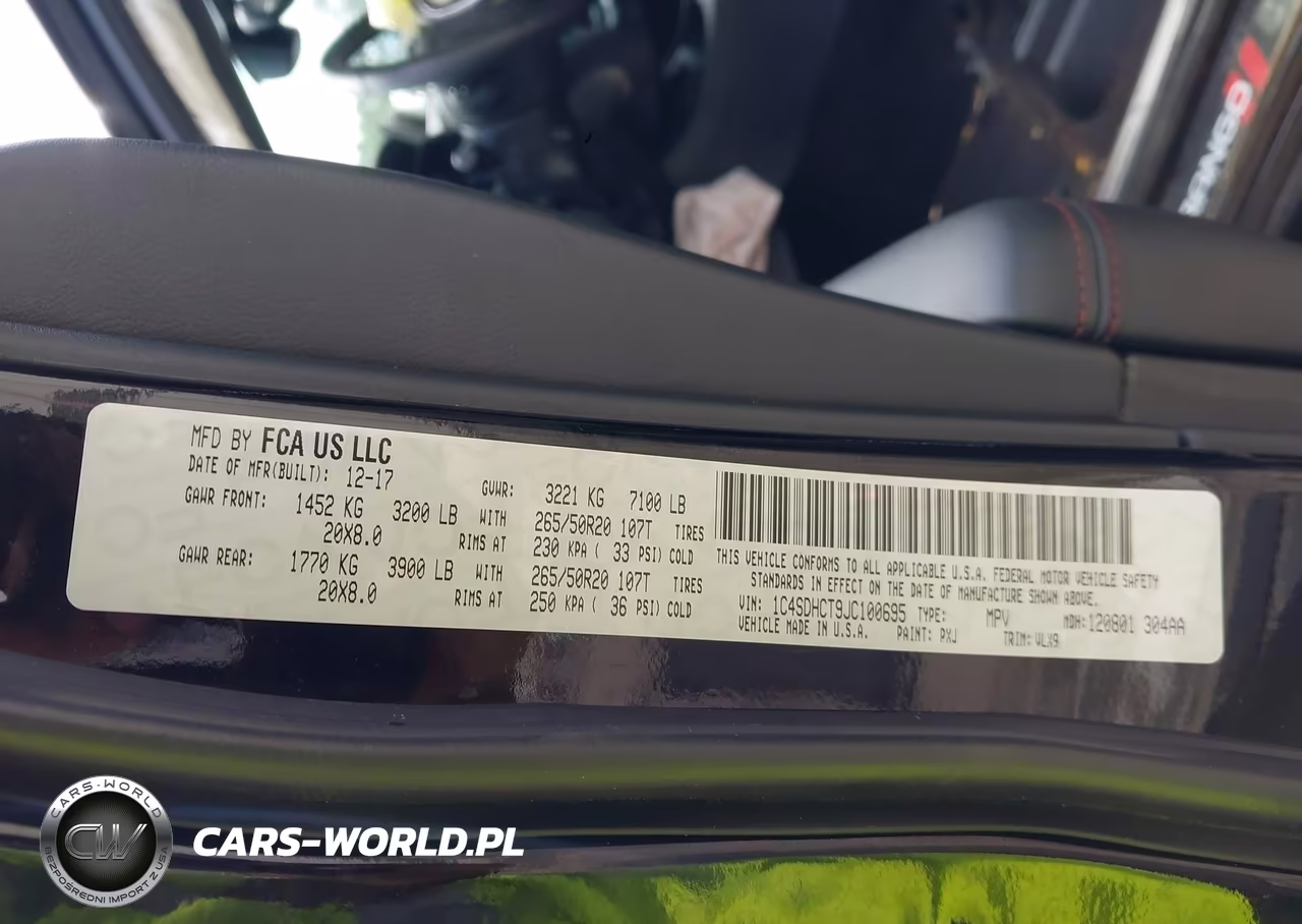 2018 Dodge Durango R-T Rwd VIN:1C4SDHCT9JC100695 - 9