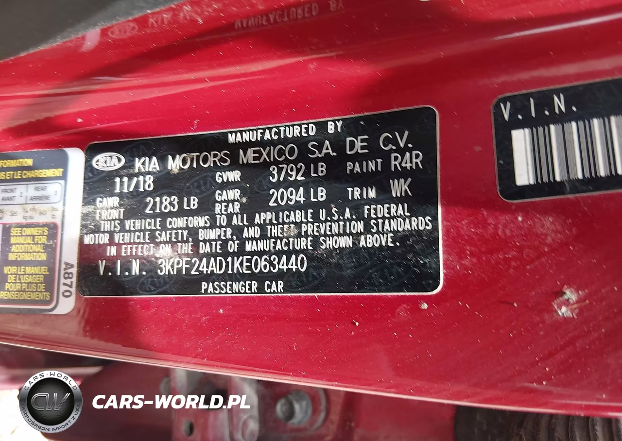 2019 Kia Forte Lxs VIN:3KPF24AD1KE063440 - 9