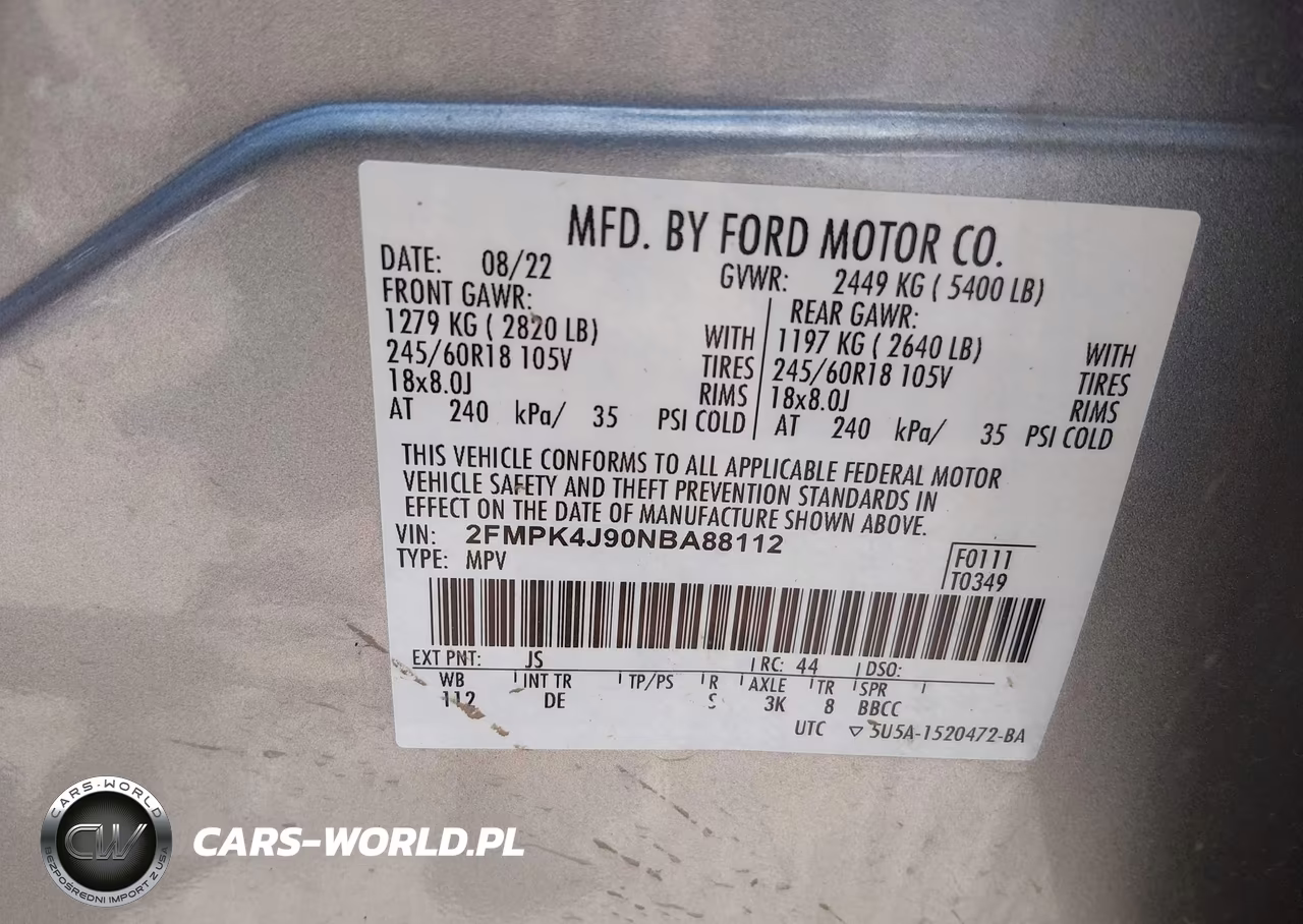 2022 Ford Edge Sel VIN:2FMPK4J90NBA88112 - 9