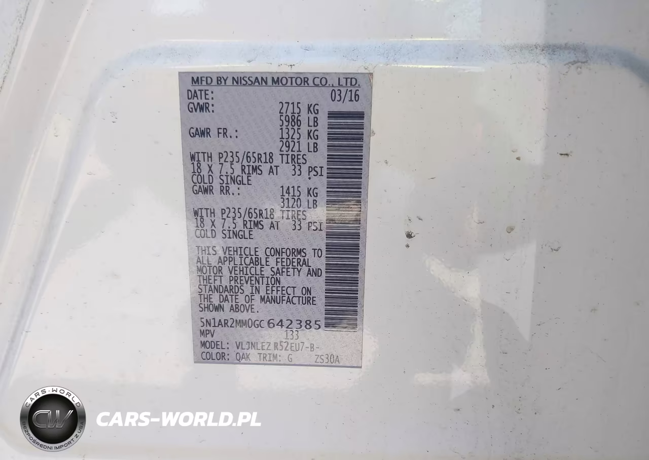 2016 Nissan Pathfinder Sv VIN:5N1AR2MM0GC642385 - 9