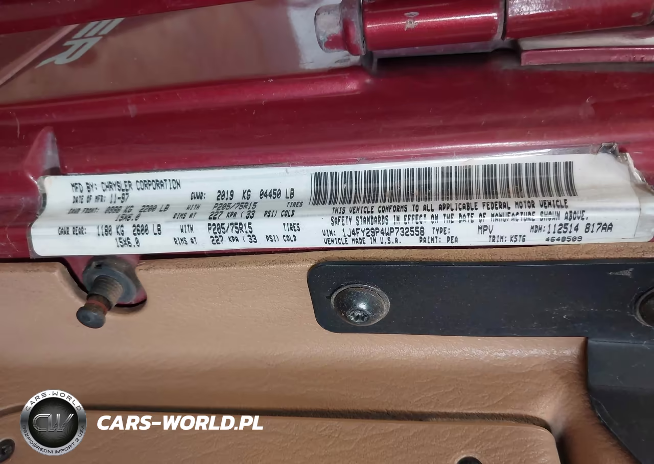 1998 Jeep Wrangler Se VIN:1J4FY29P4WP732558 - 9