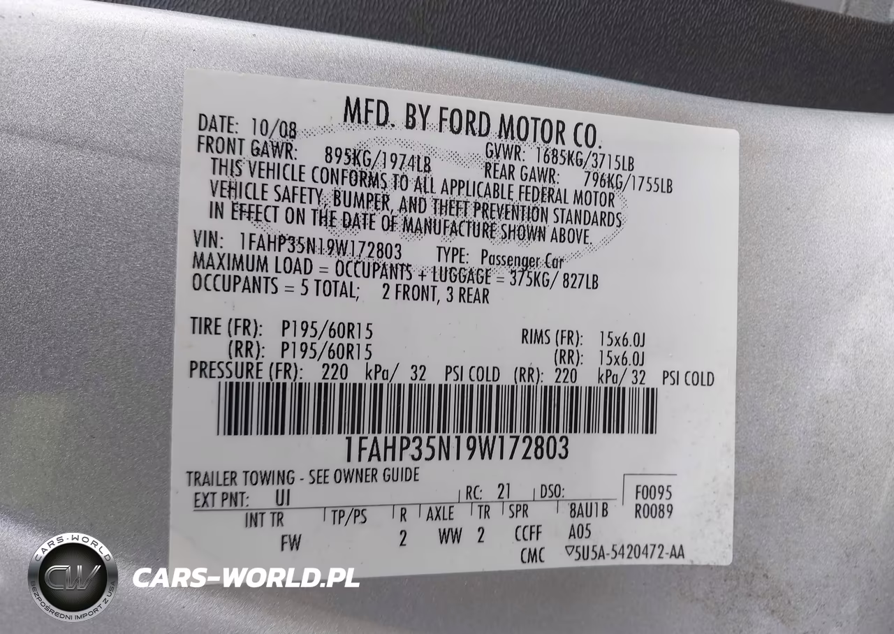 2009 Ford Focus Se VIN:1FAHP35N19W172803 - 9