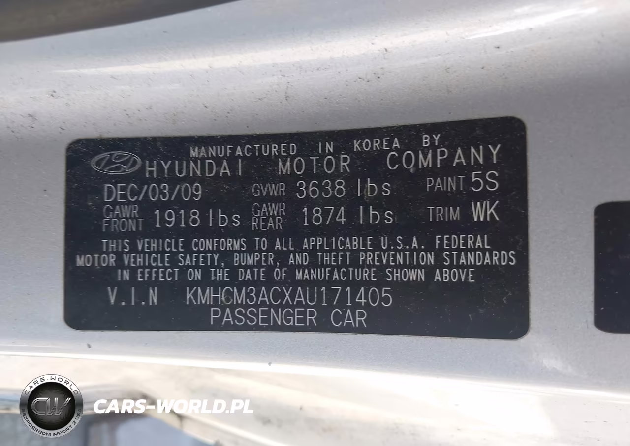 2010 Hyundai Accent Gs VIN:KMHCM3ACXAU171405 - 9