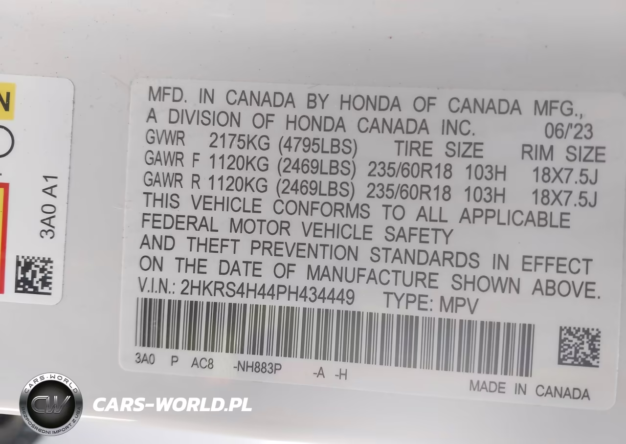 2023 Honda Cr-V Ex Awd VIN:2HKRS4H44PH434449 - 9