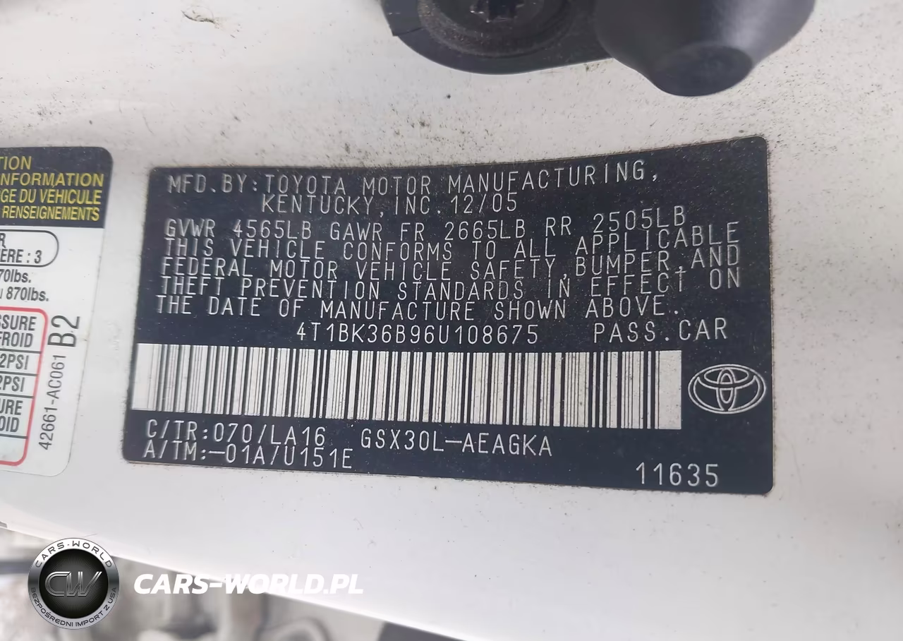 2006 Toyota Avalon Xls VIN:4T1BK36B96U108675 - 9