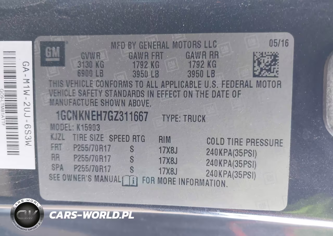 2016 Chevrolet Silverado 1500 Wt VIN:1GCNKNEH7GZ311667 - 9