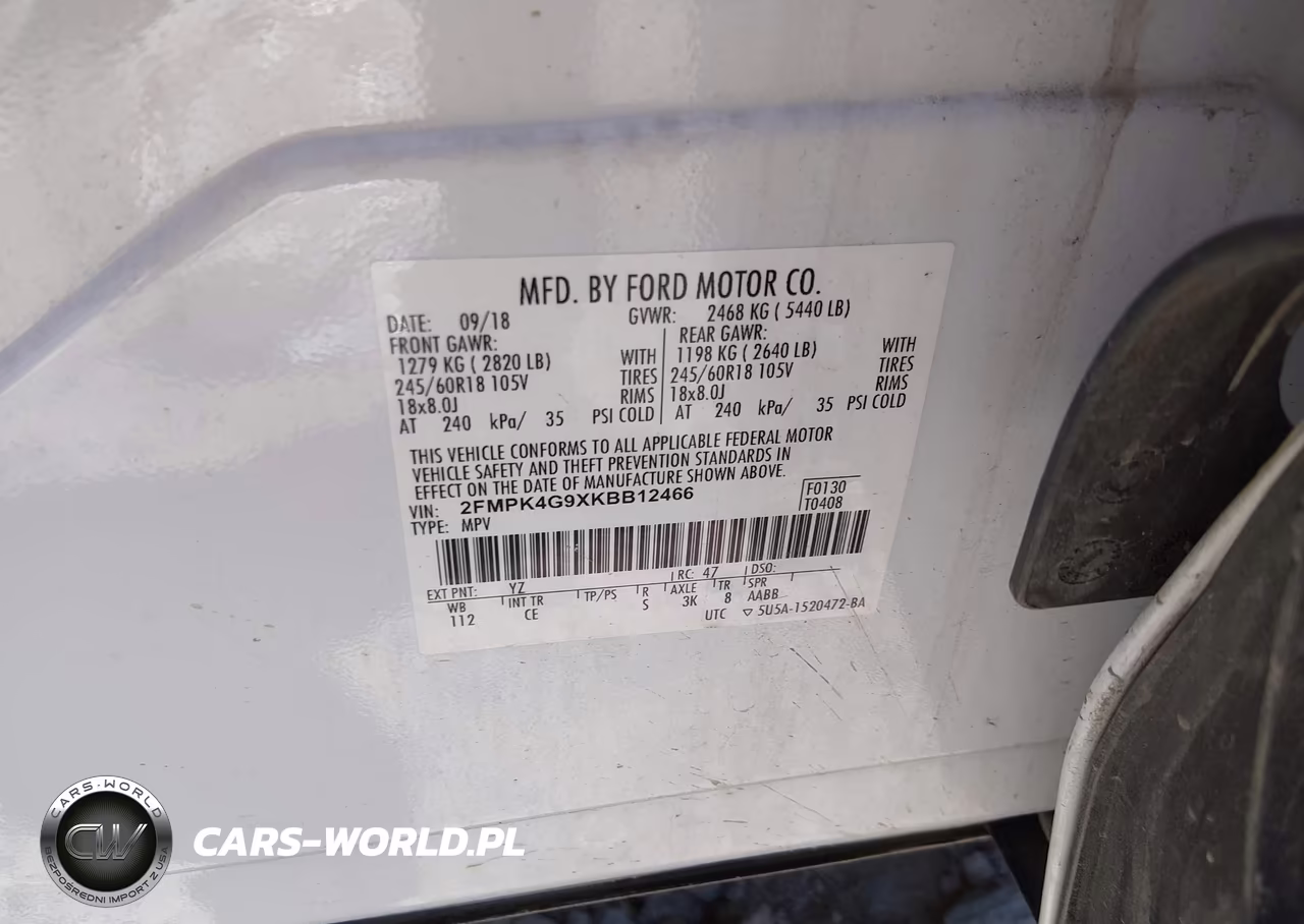 2019 Ford Edge Se VIN:2FMPK4G9XKBB12466 - 9