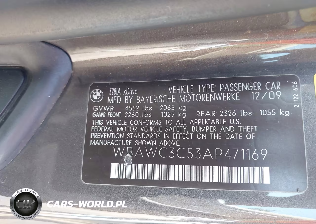 2010 BMW 328I xDrive VIN:WBAWC3C53AP471169 - 9
