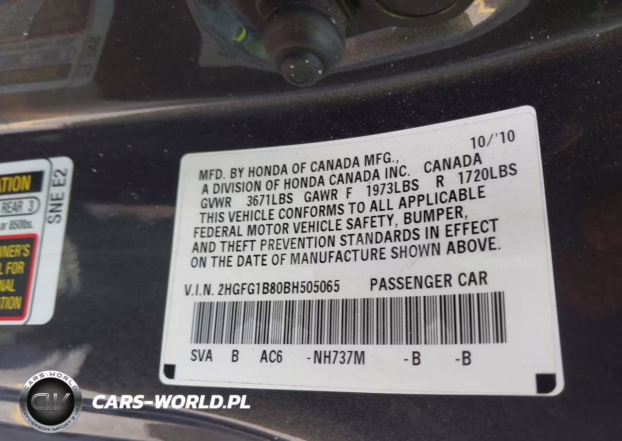 2011 Honda Civic Ex VIN:2HGFG1B80BH505065 - 9