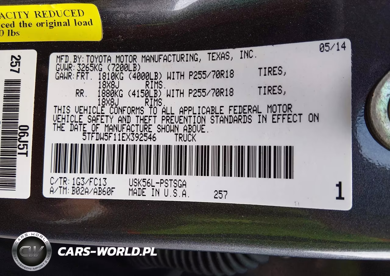 2014 Toyota Tundra Sr5 5.7L V8 VIN:5TFDW5F11EX392546 - 9
