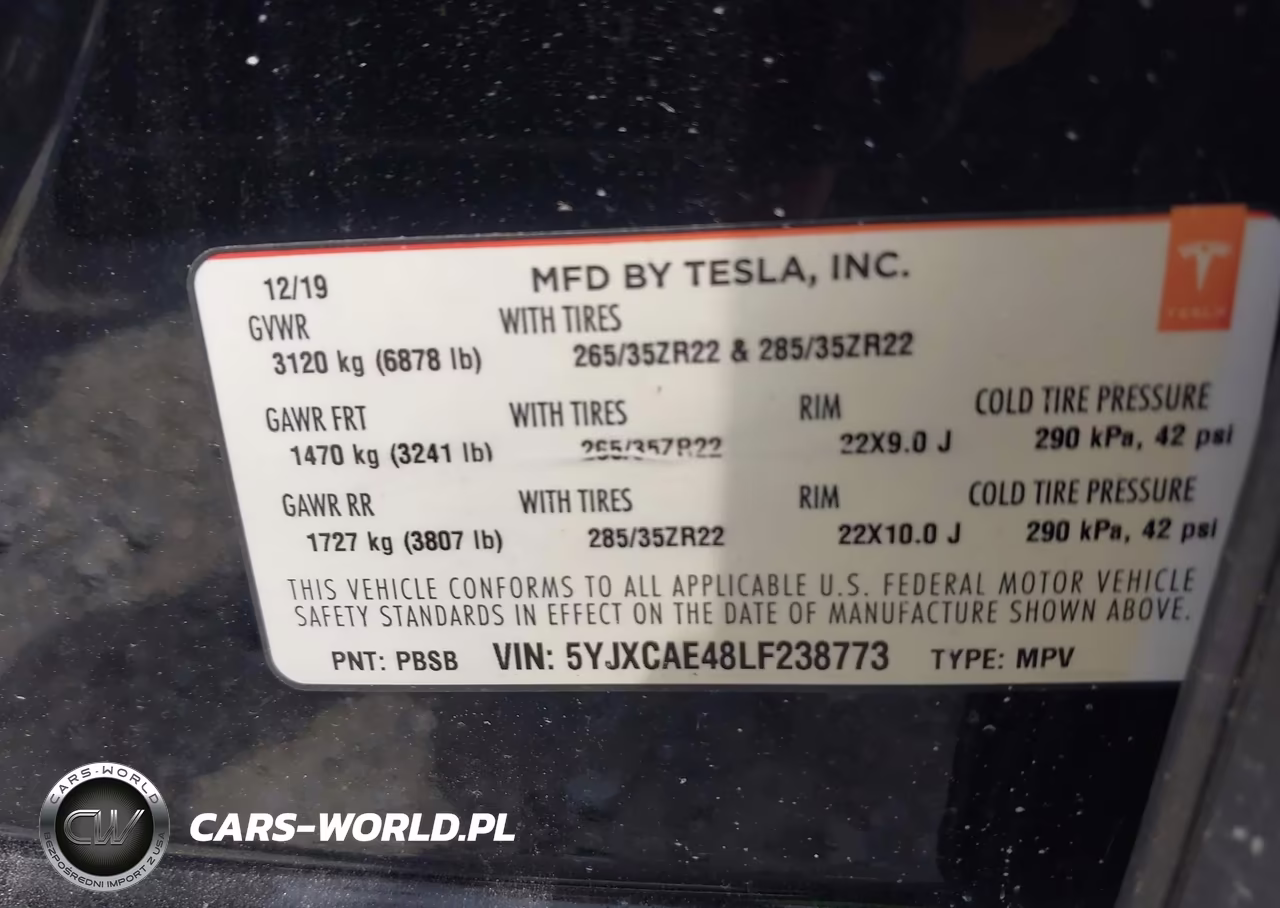 2020 Tesla Model X Performance Dual Motor All-Wheel Drive VIN:5YJXCAE48LF238773 - 9