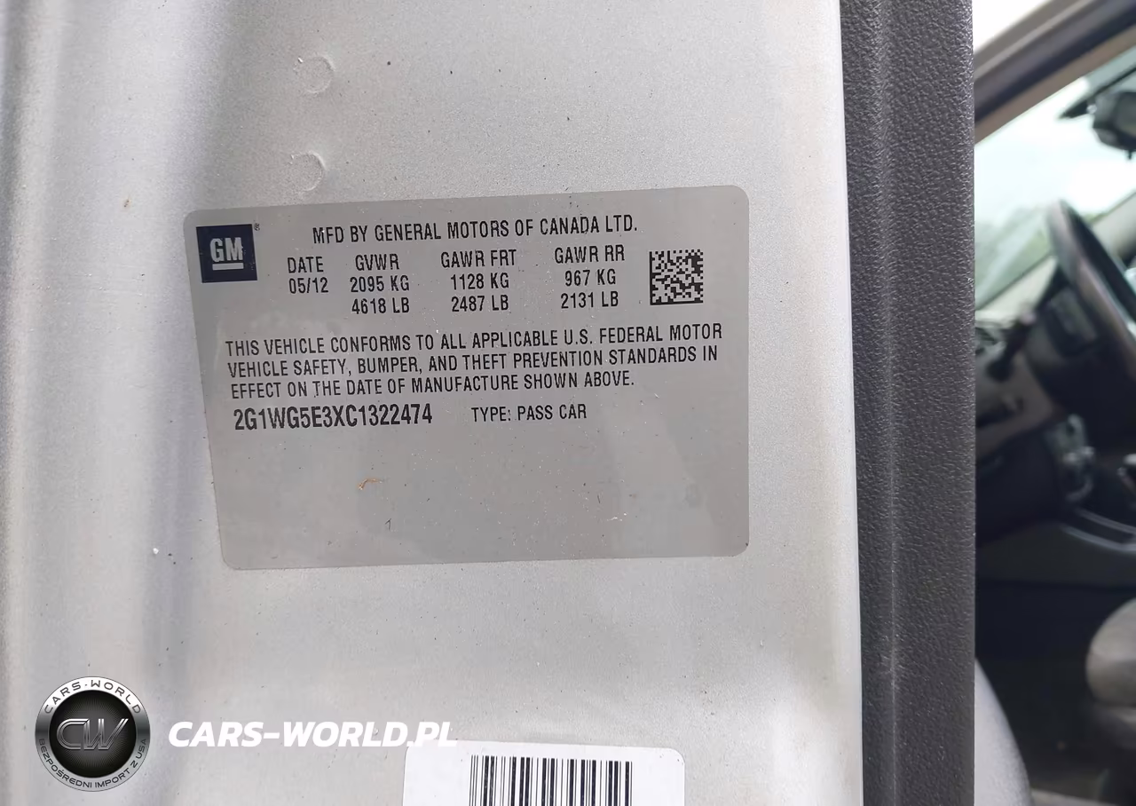 2012 Chevrolet Impala Lt VIN:2G1WG5E3XC1322474 - 9