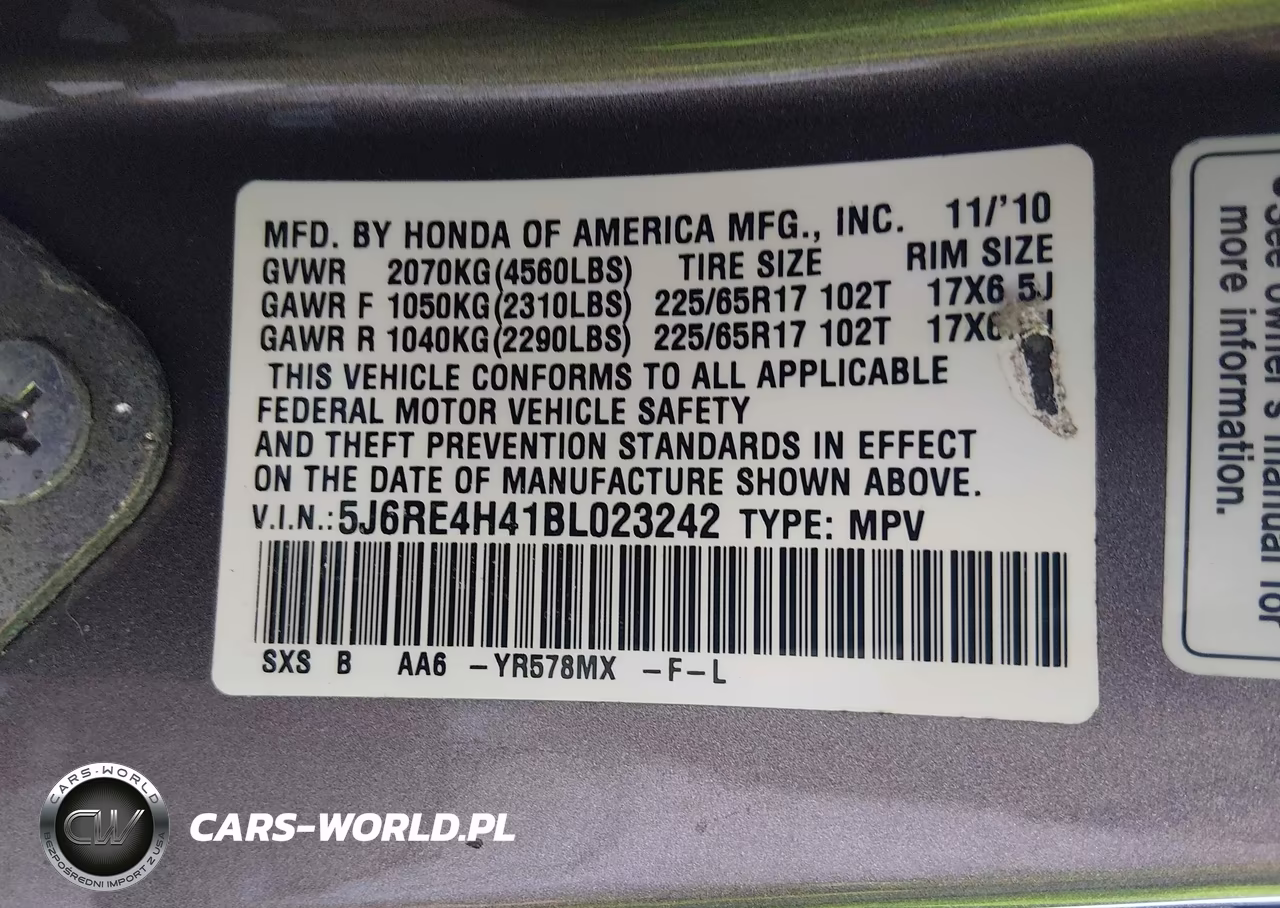2011 Honda Cr-V Se VIN:5J6RE4H41BL023242 - 9