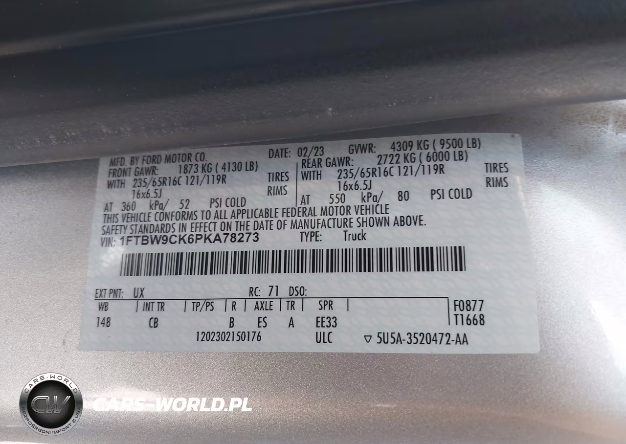 2023 Ford E-Transit-350 VIN:1FTBW9CK6PKA78273 - 9