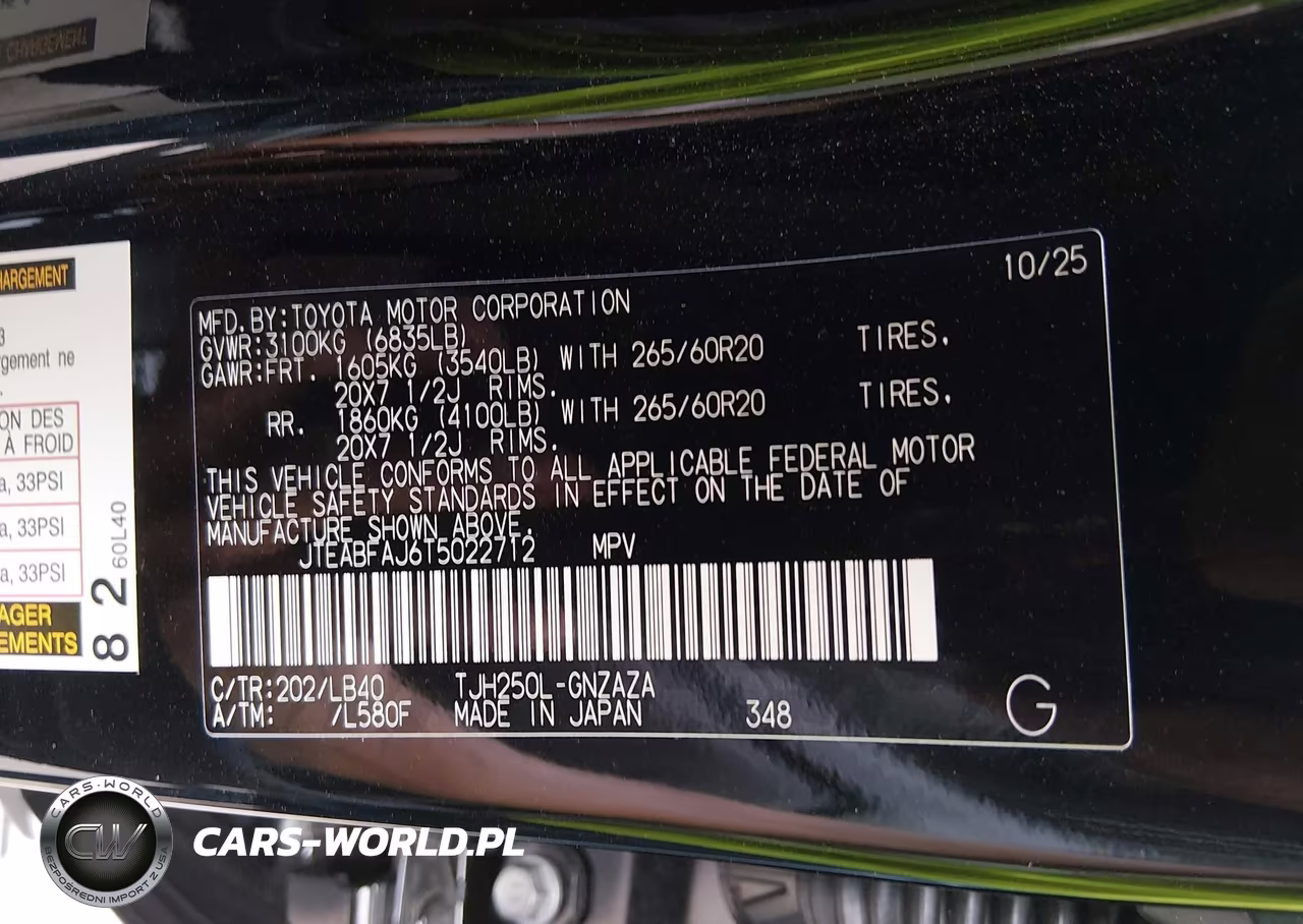 2026 Toyota Land Cruiser VIN:JTEABFAJ6T5022712 - 9