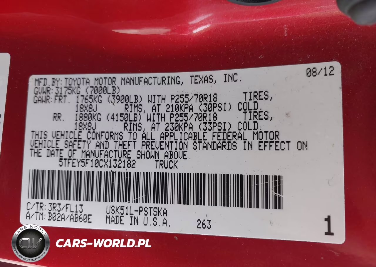 2012 Toyota Tundra Grade 5.7L V8 VIN:5TFEY5F10CX132182 - 9