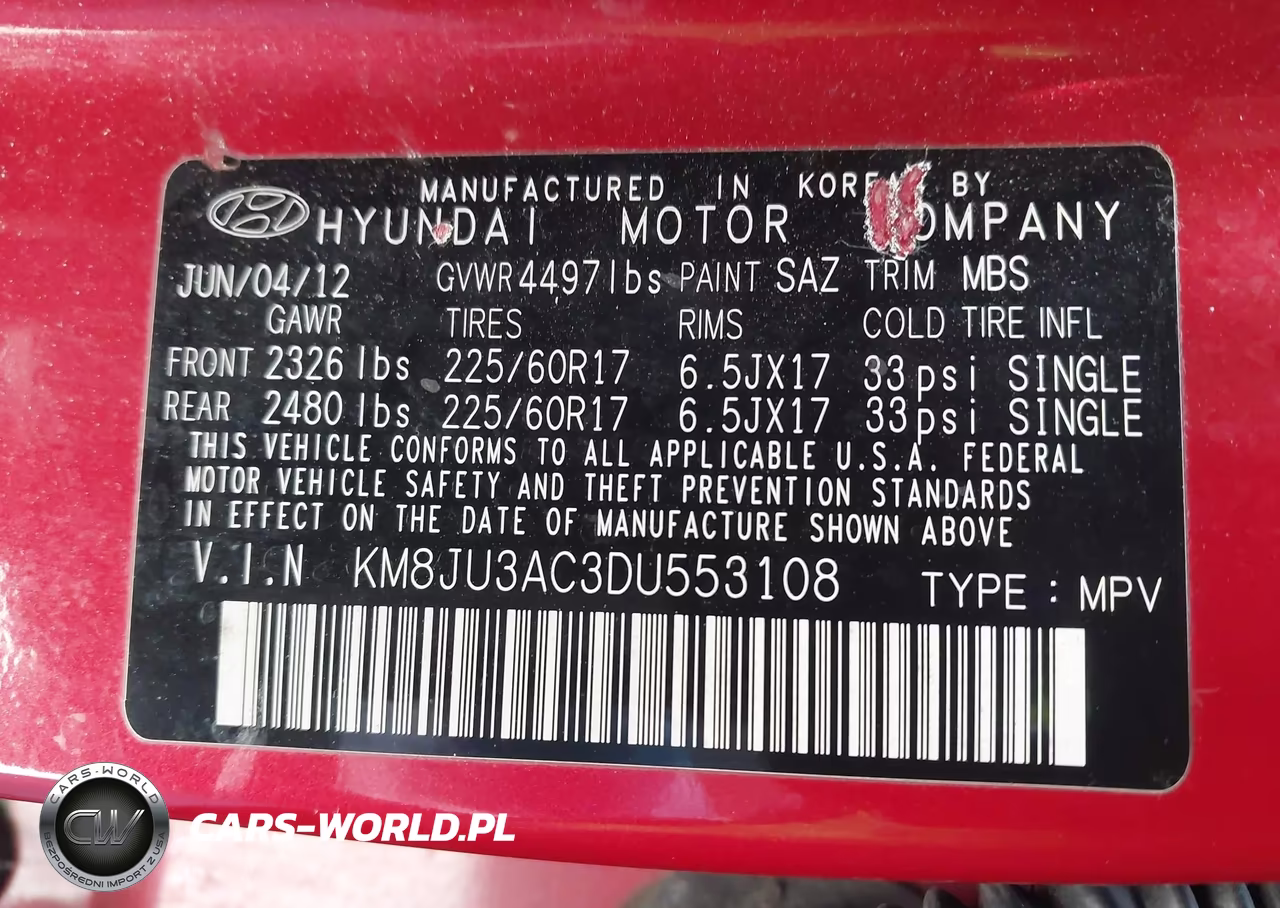 2013 Hyundai Tucson Gls VIN:KM8JU3AC3DU553108 - 9