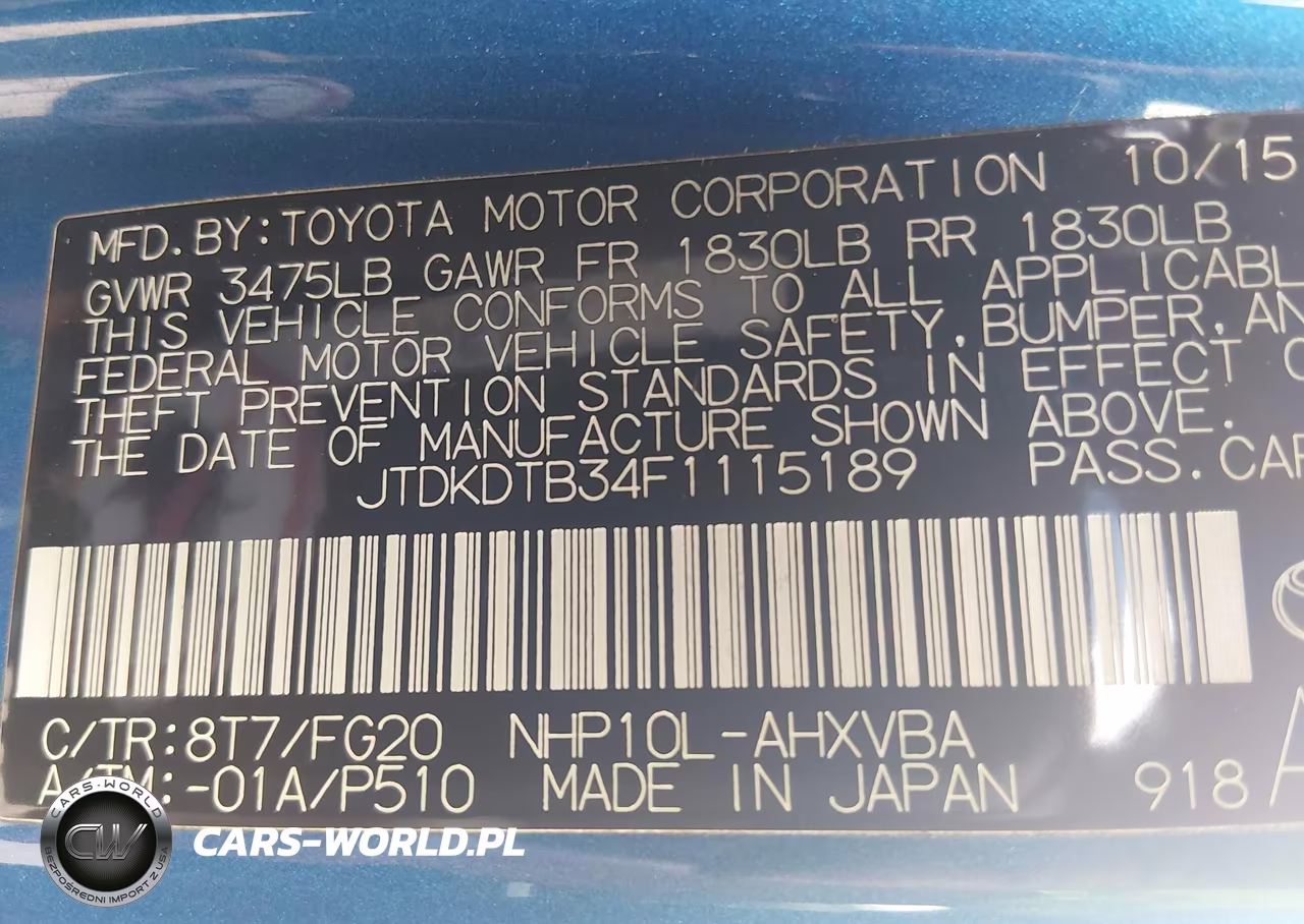 2015 Toyota Prius C Two VIN:JTDKDTB34F1115189 - 9