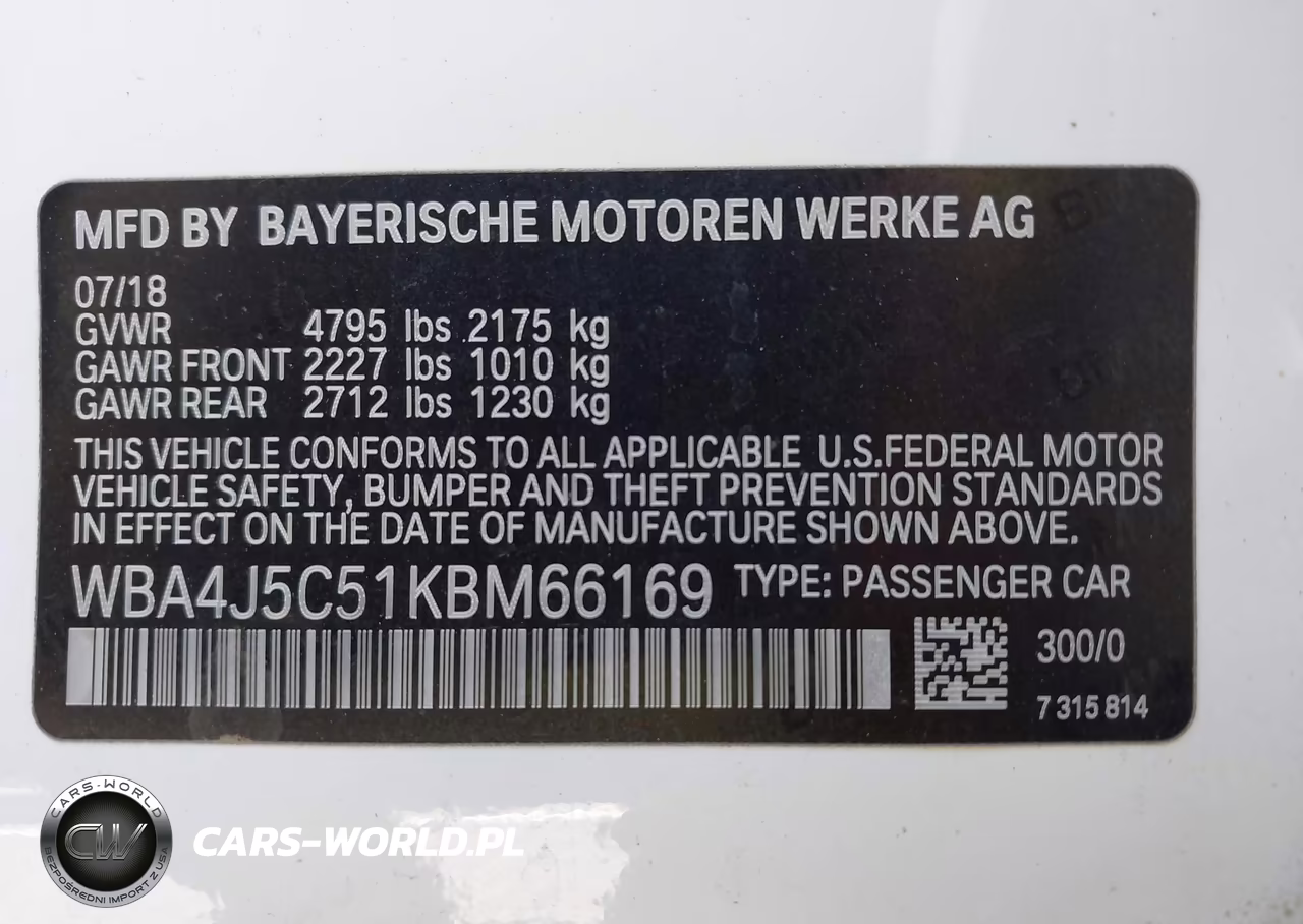 2019 BMW 440I Gran Coupe VIN:WBA4J5C51KBM66169 - 9