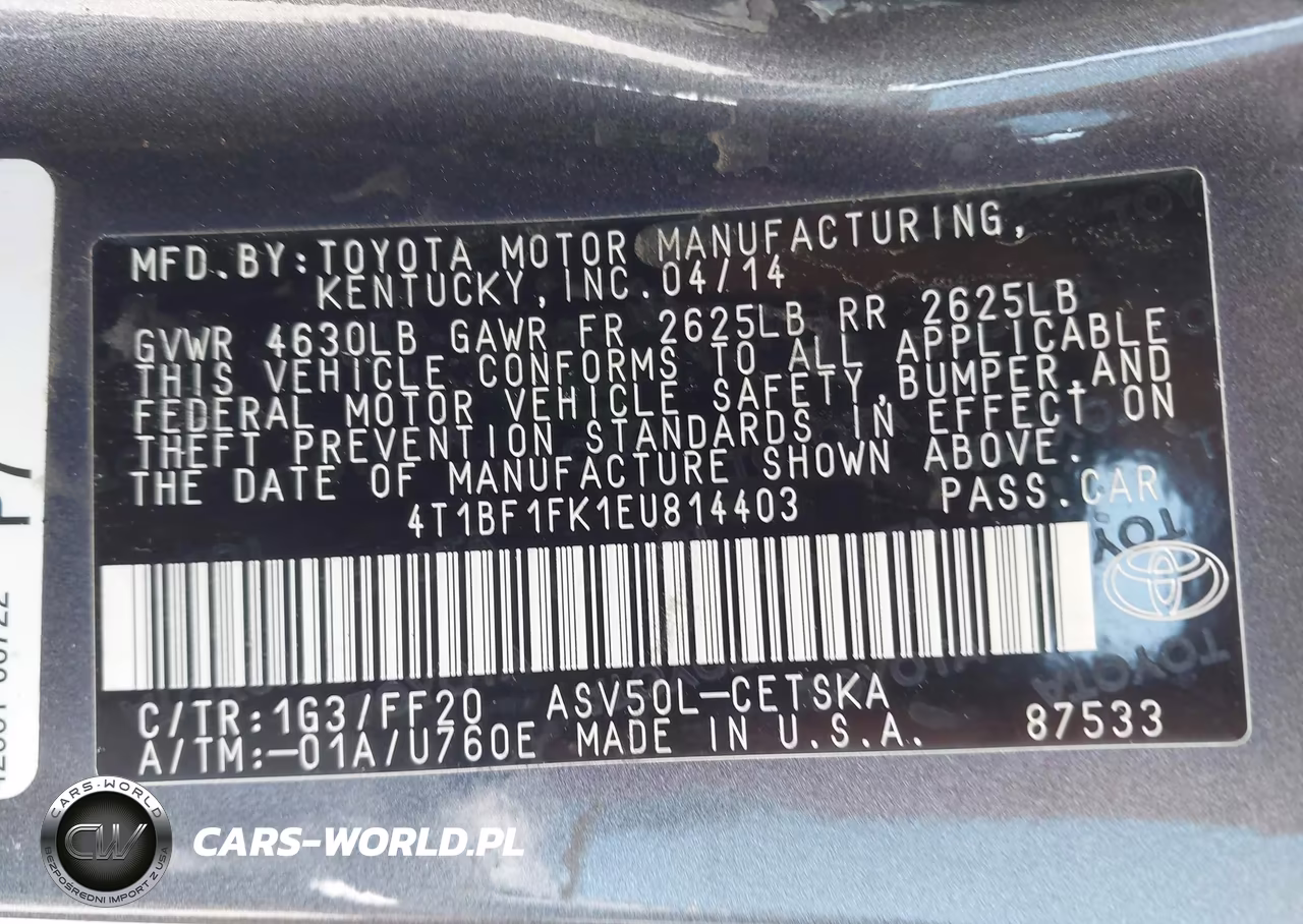 2014 Toyota Camry Se VIN:4T1BF1FK1EU814403 - 9
