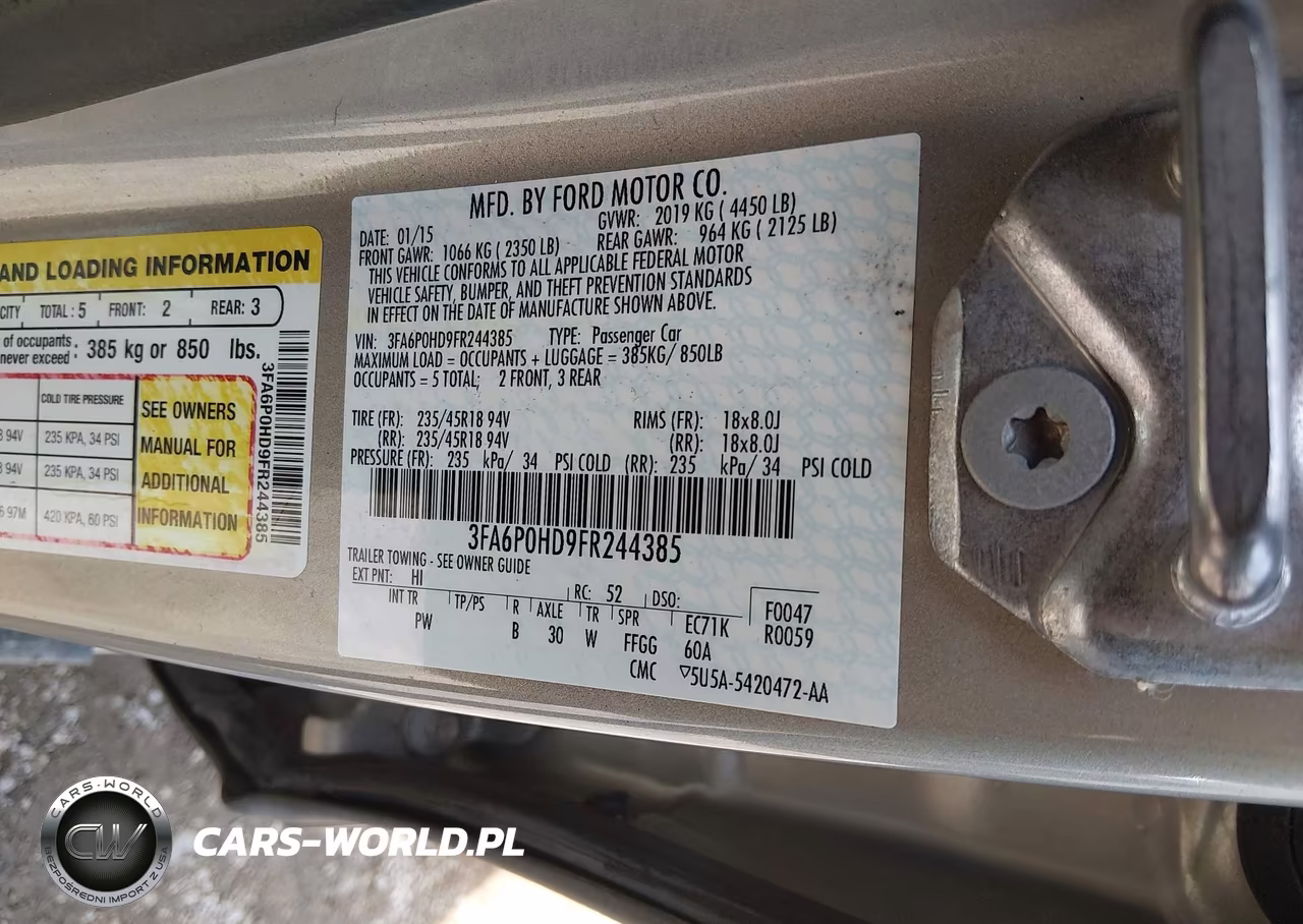 2015 Ford Fusion Se VIN:3FA6P0HD9FR244385 - 9