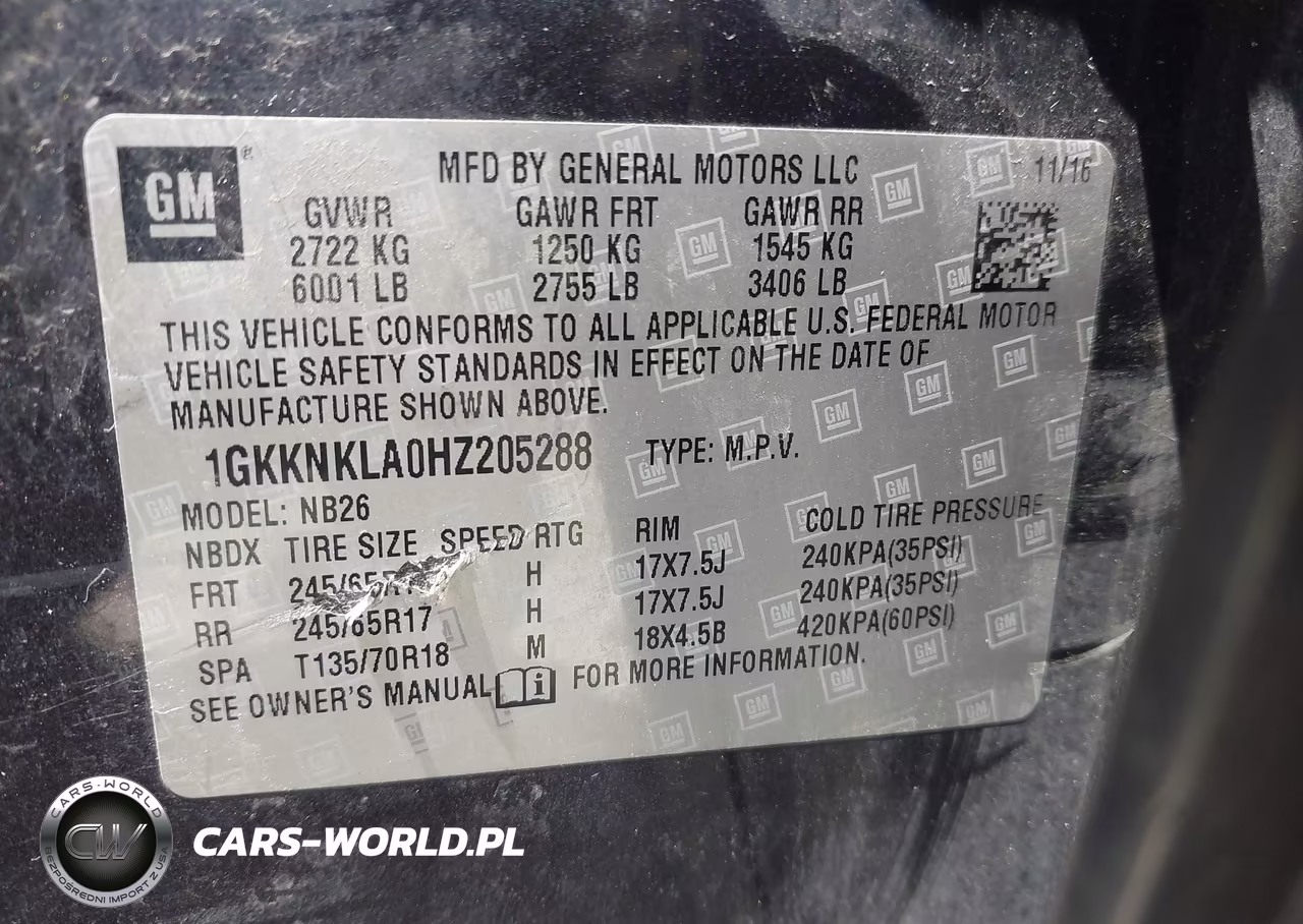 2017 GMC Acadia Sle-1 VIN:1GKKNKLA0HZ205288 - 9