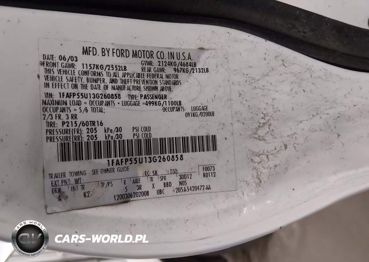 2003 Ford Taurus Ses VIN:1FAFP55U13G260858 - 9