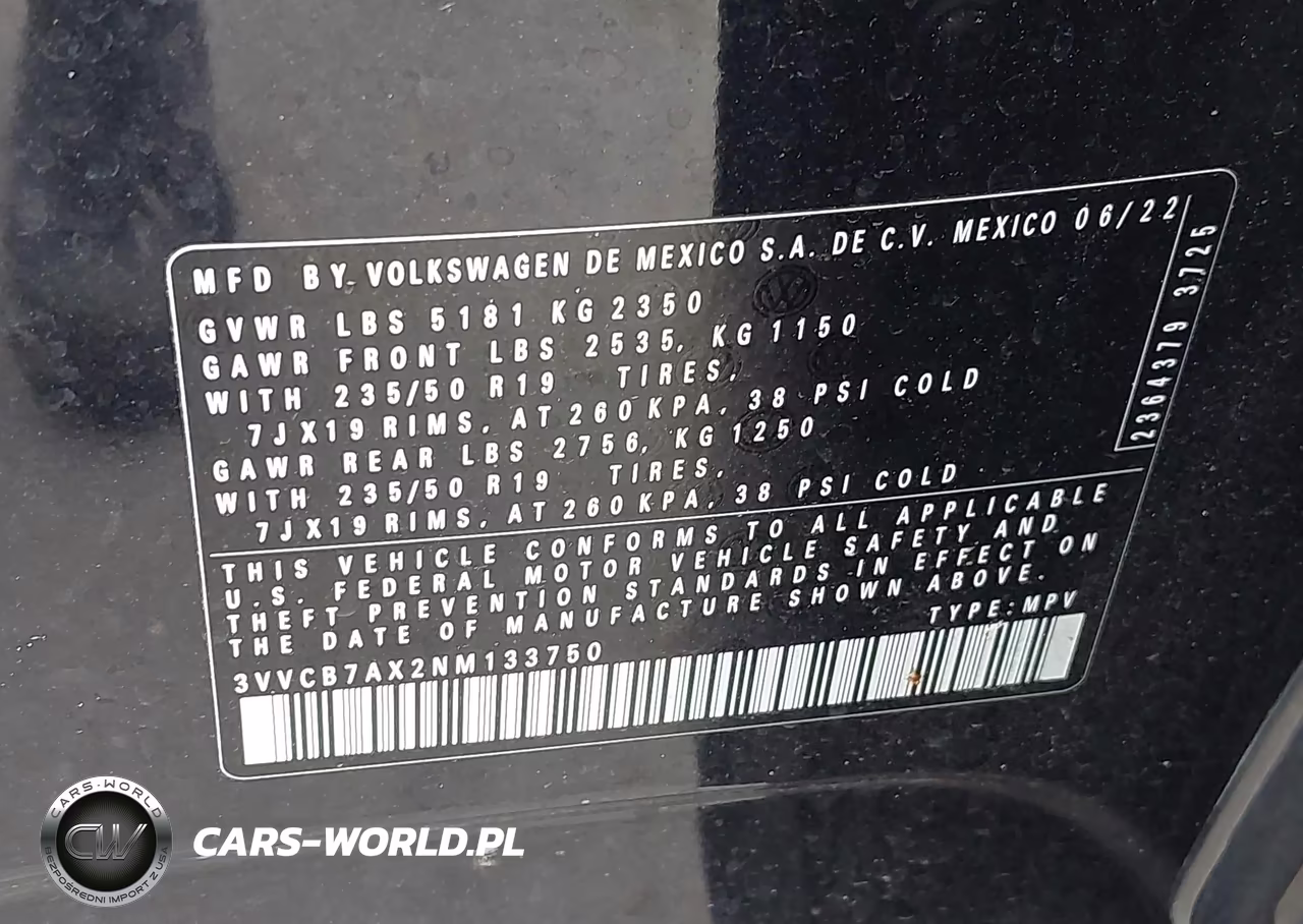 2022 Volkswagen Tiguan 2.0T Se R-Line Black VIN:3VVCB7AX2NM133750 - 9
