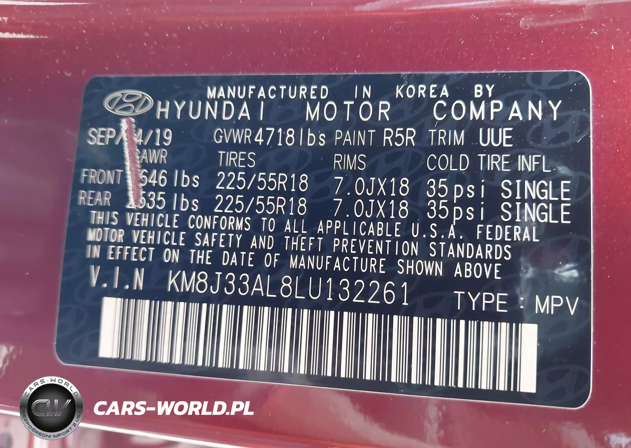2020 Hyundai Tucson Sel VIN:KM8J33AL8LU132261 - 9