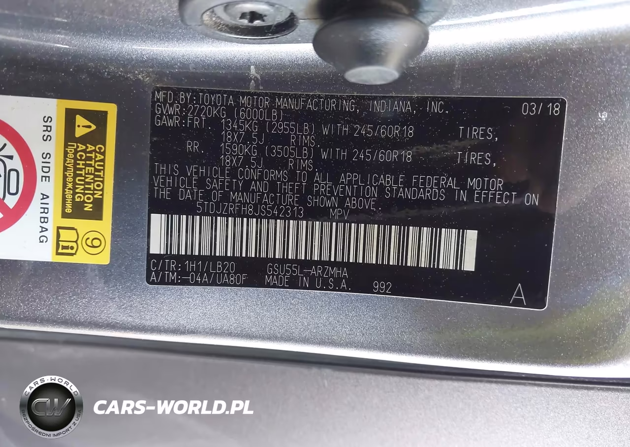 2018 Toyota Highlander Xle VIN:5TDJZRFH8JS542313 - 9