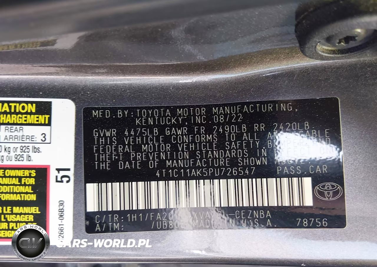 2023 Toyota Camry Le VIN:4T1C11AK5PU726547 - 9
