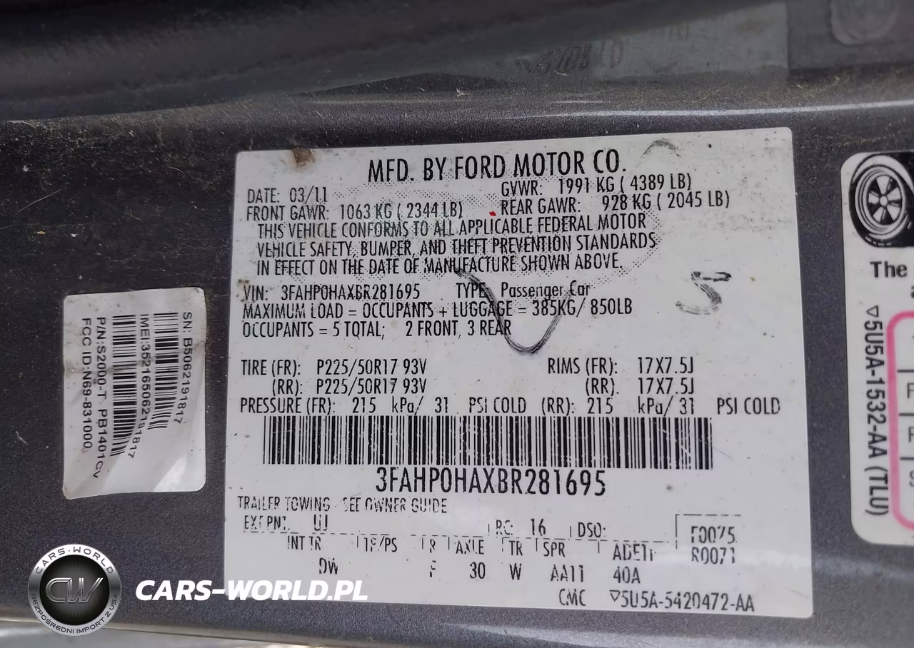 2011 Ford Fusion Se VIN:3FAHP0HAXBR281695 - 9
