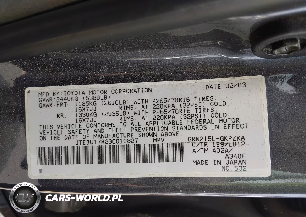 2003 Toyota 4Runner Limited V6 VIN:JTEBU17R230010827 - 9