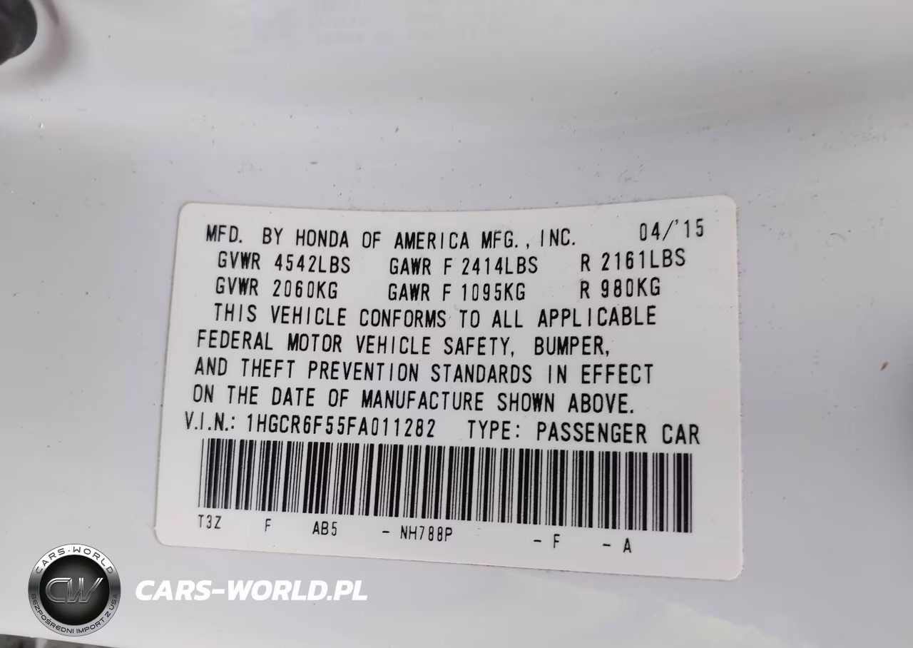 2015 Honda Accord Hybrid Ex-L VIN:1HGCR6F55FA011282 - 9