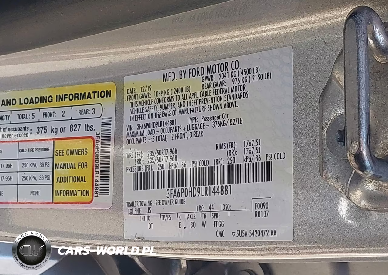 2020 Ford Fusion Se VIN:3FA6P0HD9LR144881 - 9