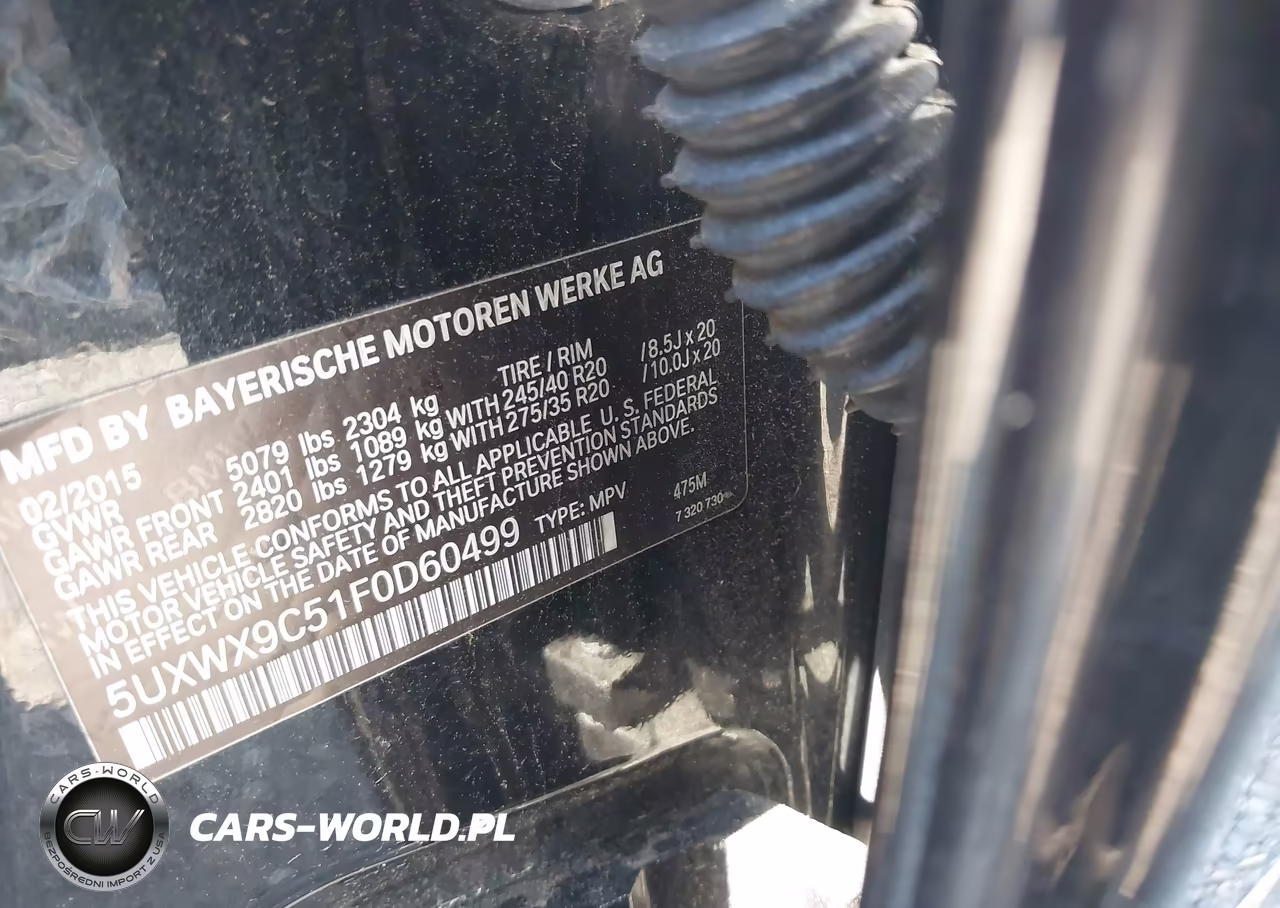 2015 BMW X3 xDrive28I VIN:5UXWX9C51F0D60499 - 9