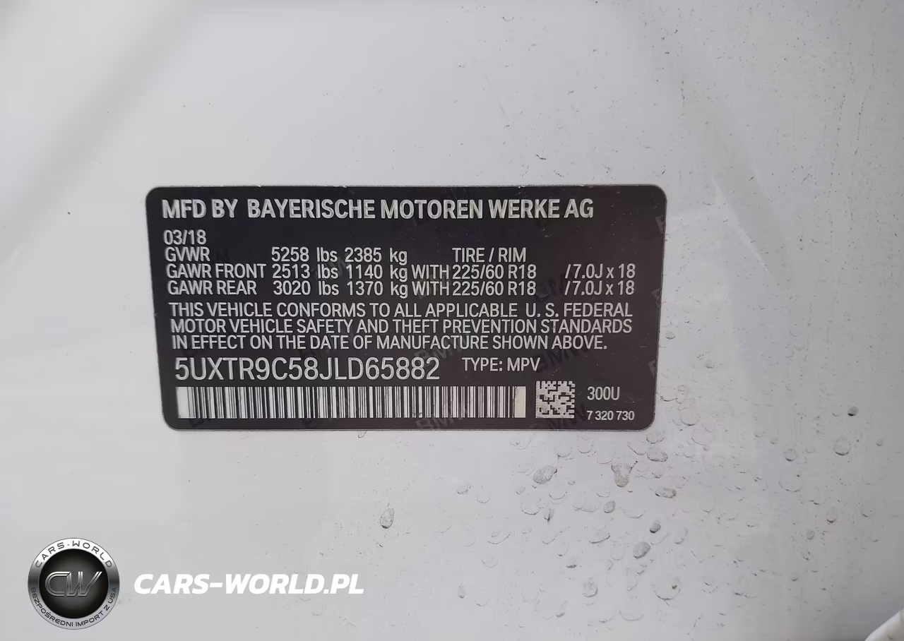 2018 BMW X3 xDrive30I VIN:5UXTR9C58JLD65882 - 9