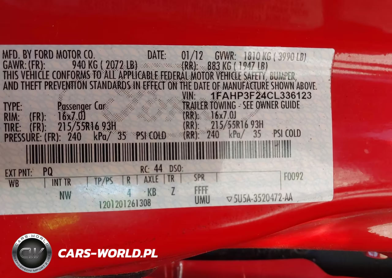2012 Ford Focus Se VIN:1FAHP3F24CL336123 - 9