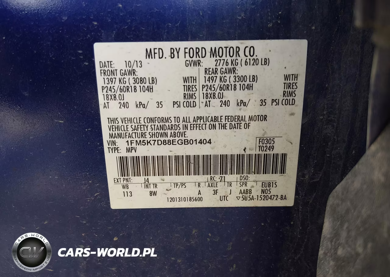 2014 Ford Explorer Xlt VIN:1FM5K7D88EGB01404 - 9