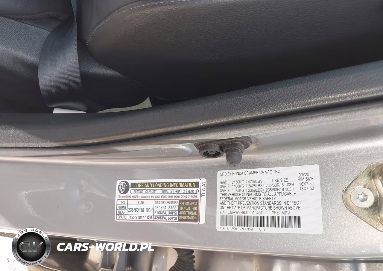 2020 Honda Cr-V Awd Ex-L VIN:5J6RW2H80LL010407 - 9