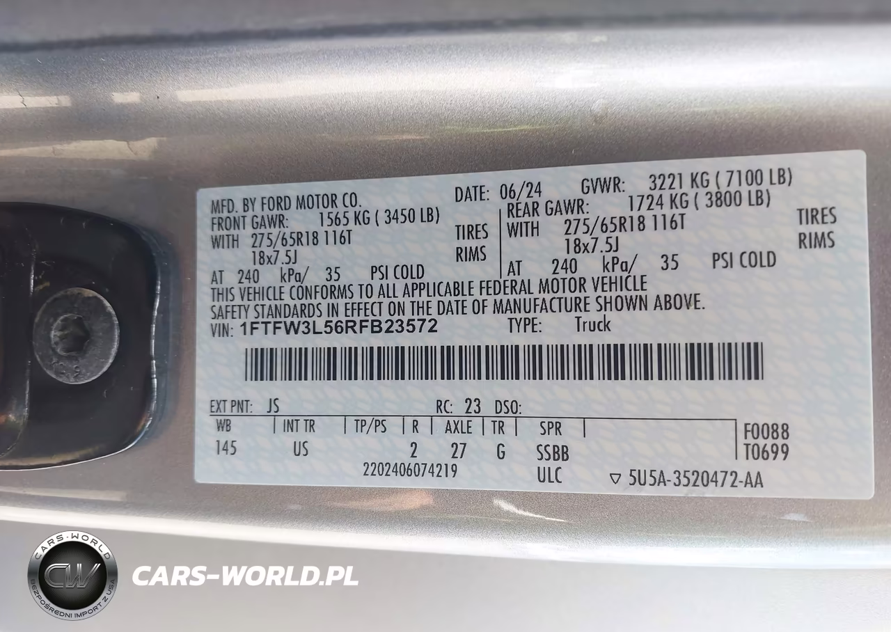 2024 Ford F-150 Xlt VIN:1FTFW3L56RFB23572 - 9