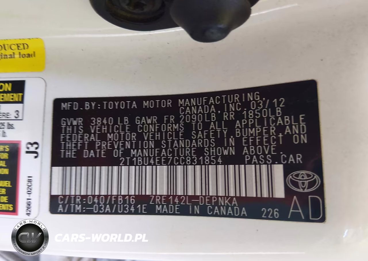 2012 Toyota Corolla Le VIN:2T1BU4EE7CC831854 - 9