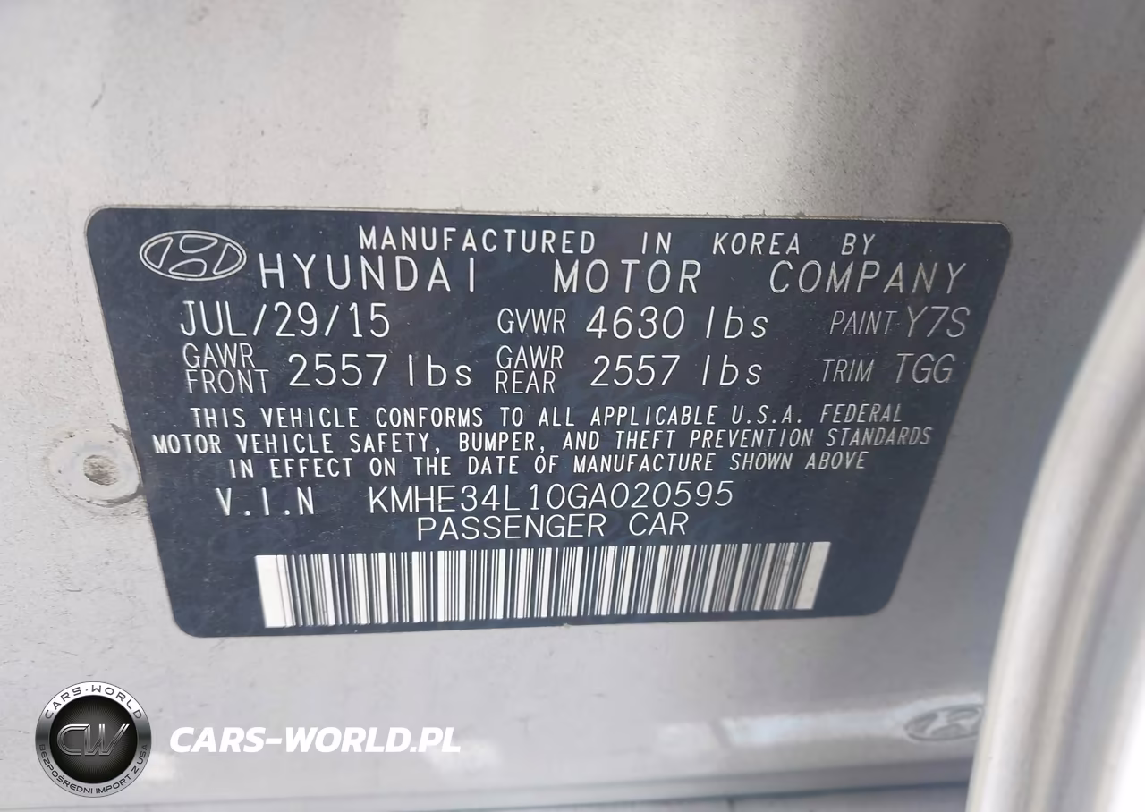 2016 Hyundai Sonata Hybrid Limited VIN:KMHE34L10GA020595 - 9