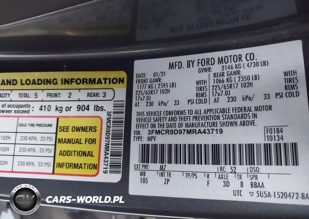 2021 Ford Bronco Sport Badlands VIN:3FMCR9D97MRA43719 - 9