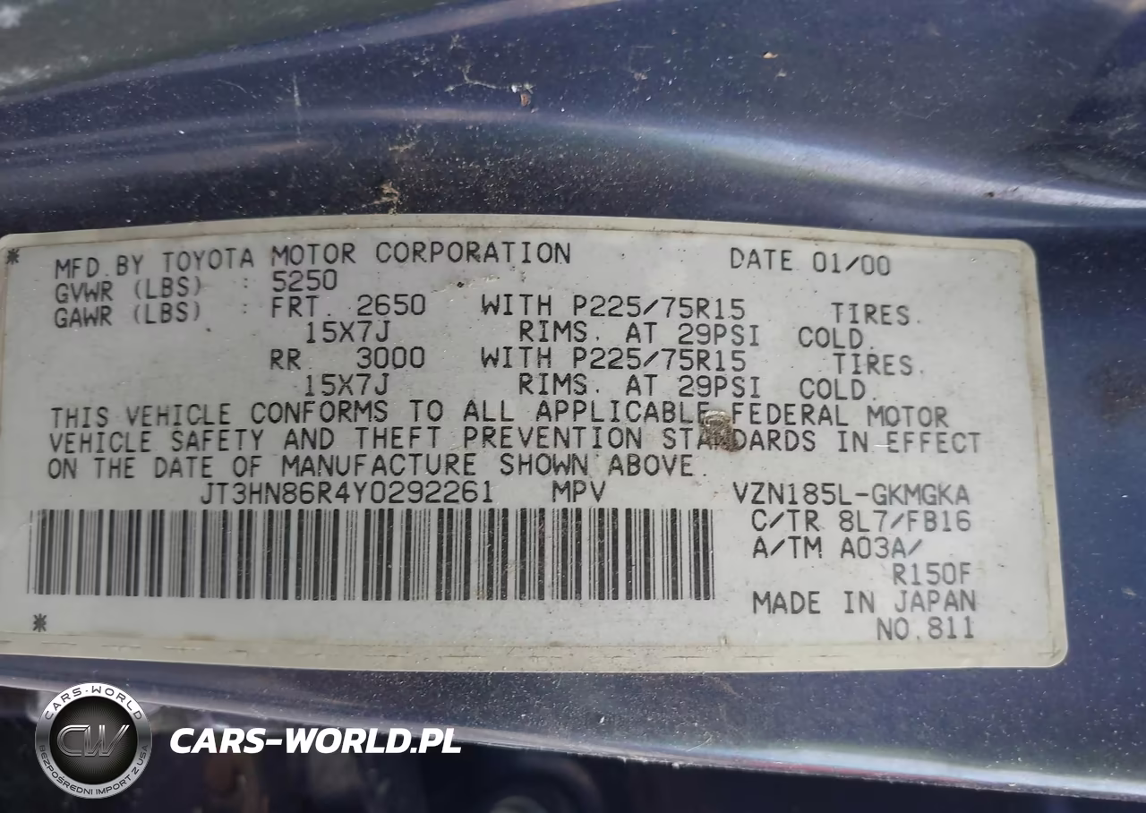 2000 Toyota 4Runner Sr5 V6 VIN:JT3HN86R4Y0292261 - 9