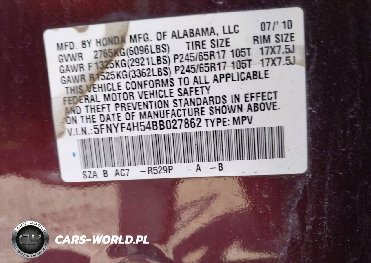 2011 Honda Pilot Ex-L VIN:5FNYF4H54BB027862 - 9