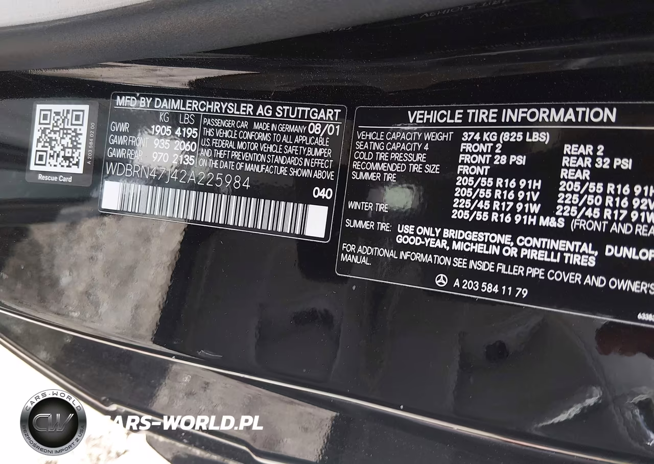2002 Mercedes-Benz C 230 VIN:WDBRN47J42A225984 - 9